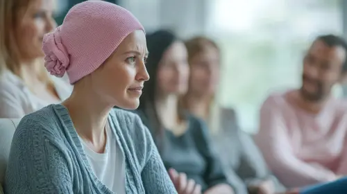A cancer patient in a support group setting